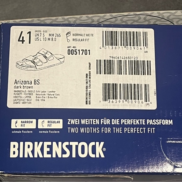 Birkenstock Women’s Arizona Sandals Birko-Flor Dark Brown Size 10US 41EU - Picture 16 of 16